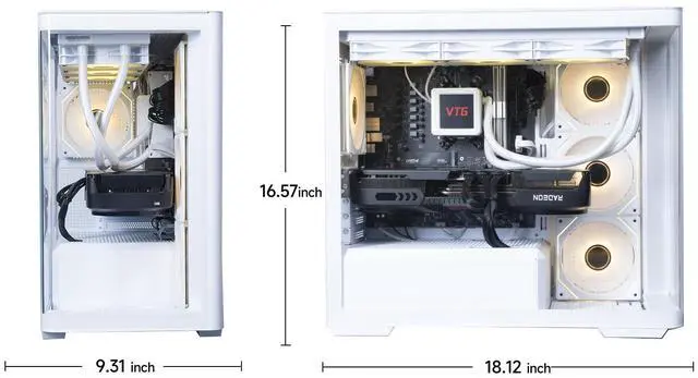 Alt view image 4 of 7 - VTG Vertium Gaming Desktop PC,AMD Ryzen7 7800X3D,Radeon RX 9070XT 16G,32GB DDR5 1TB NVMe SSD,850W GOLD PSU, Wi-Fi,360 Liquid Cooler,ARGB Fans , Windows 11 Home,White Prebuilt Gaming Pc New computer