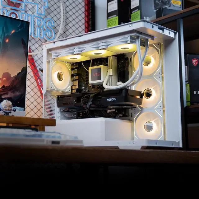 Alt view image 7 of 7 - VTG Vertium Gaming Desktop PC,AMD Ryzen7 7800X3D,Radeon RX 9070XT 16G,32GB DDR5 1TB NVMe SSD,850W GOLD PSU, Wi-Fi,360 Liquid Cooler,ARGB Fans , Windows 11 Home,White Prebuilt Gaming Pc New computer