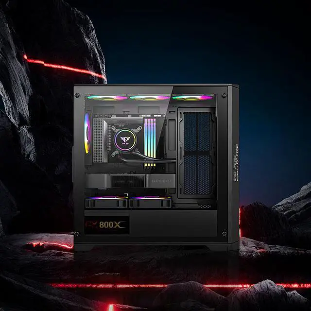 Alt view image 5 of 6 - VTG Gaming PC Desktop Ryzen5 7600 (6 Core up to 5.1GHz 5nm),AMD RX 6750 XT 12G, 1TB NVME SSD, 32GB DDR5 RAM , 650 PSU Wi-Fi, Windows 11 Home 64-bit