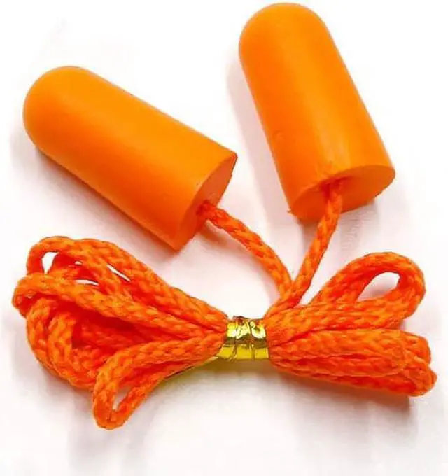 Alt view image 3 of 6 - 20 Pairs Foam Corded Earplugs - Soft NRR 32dB Noise Cancelling Sound Blocking Disposable Orange for Sleeping Snoring Studying Noise Hearing Protection