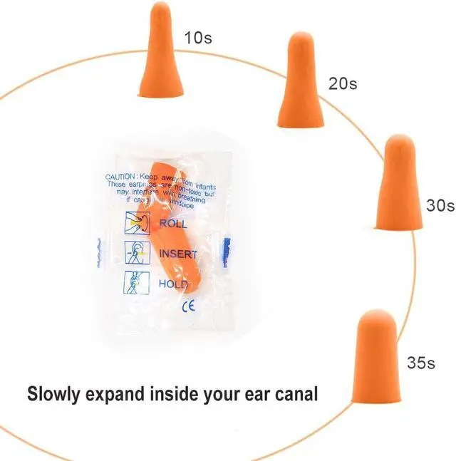 Alt view image 2 of 5 - 200 Pairs of Quality Foam Earplugs - 32dB Noise Cancelling Sound Blocking Calmer Soft High Decibel Ear Plugs for Sleeping Travel Loud Music Concert Shooting Work Construction Safety Hearing Protection