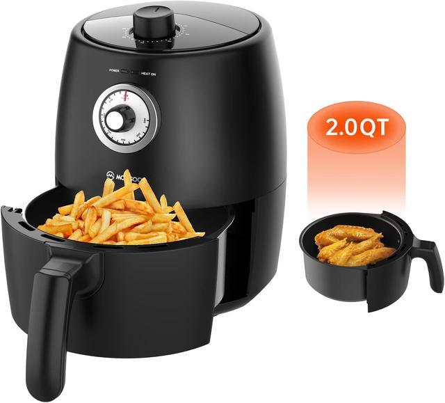 Black 2 qt. Compact Mini Air Fryer with Air Fryer Cookbook and 50