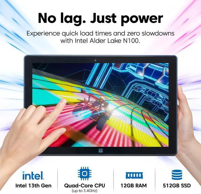 Alt view image 4 of 7 - Fusion5 Built in USA 10.1 Windows 11 Professional Tablet PC - 12GB RAM 512GB SSD, Intel 13th Gen, Full HD Windows Tablet, USB C, HDMI - 2 Year Full Warranty with Accidental Damage