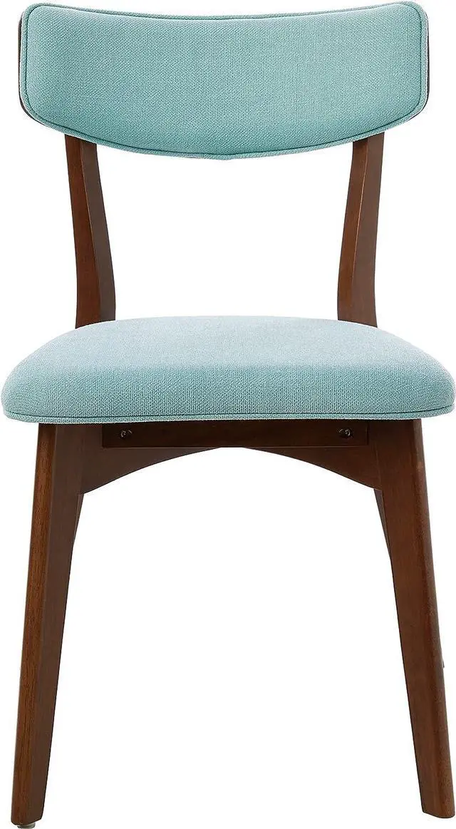 Alt view image 5 of 7 - Christopher Knight Home Abrielle Mid-Century Modern Fabric Dining Chairs with Natural Walnut Finished Rubberwood Frame, 2-Pcs Set, Mint / Natural Walnut
