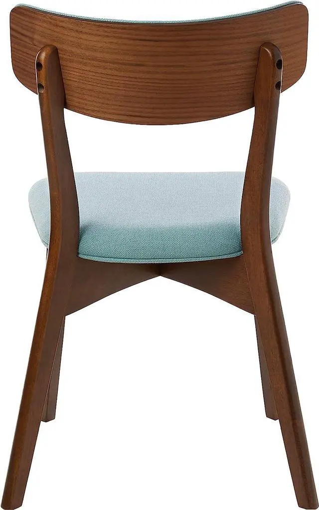 Alt view image 6 of 7 - Christopher Knight Home Abrielle Mid-Century Modern Fabric Dining Chairs with Natural Walnut Finished Rubberwood Frame, 2-Pcs Set, Mint / Natural Walnut