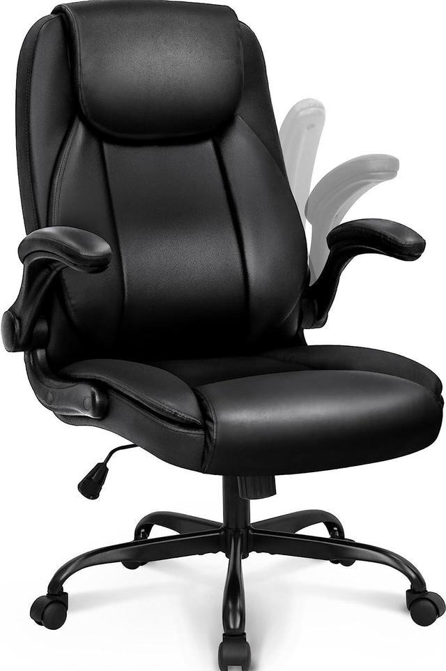 NEO CHAIR Ergonomic Office Chair Desk Chair Mid Back Executive PU Leather  Adjustable Computer Desk Gaming Chair Comfortable Padded Arm Lumbar Support  Rolling Swivel with Wheels (Jet Black) - Yahoo Shopping