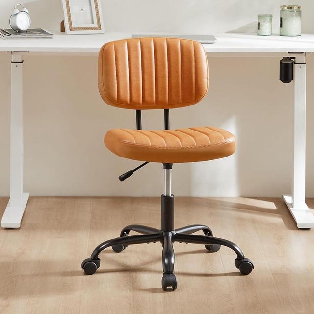 PU Desk Chair Office Chair Swivel Cushion Makeup Chair No Wheels