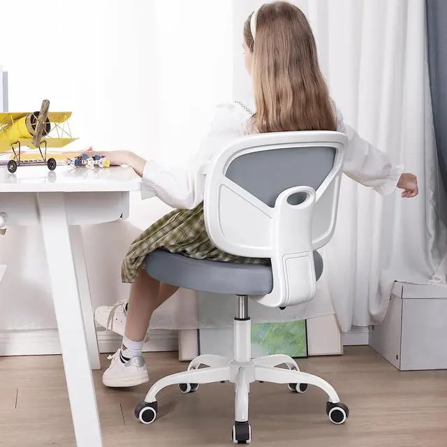 Alt view image 4 of 7 - Primy Kids Desk Chair, Pink Study Chair for Boys Girls with Height Adjustable, Swivel Mesh Task Student Chairs for 4-12, Growing Teen Office Chair for Home/School/Office(Gray)