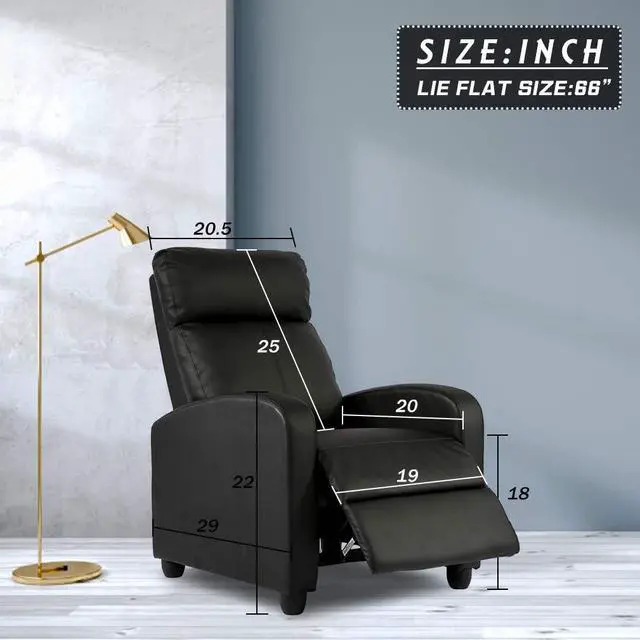 Alt view image 7 of 7 - FDW Recliner Chair for Living Room Home Theater Seating Single Reclining Sofa Lounge with Padded Seat Backrest (Black), Welcome to consult