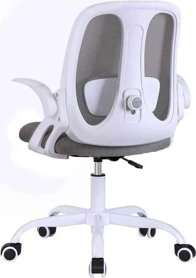 Alt view image 7 of 7 - Office Chair, Ergonomic Computer Desk Chair with 2D Lumbar Support and Flip-up Arms, Swivel Breathable Mesh Task Chair with Adjustable Height for Home Office