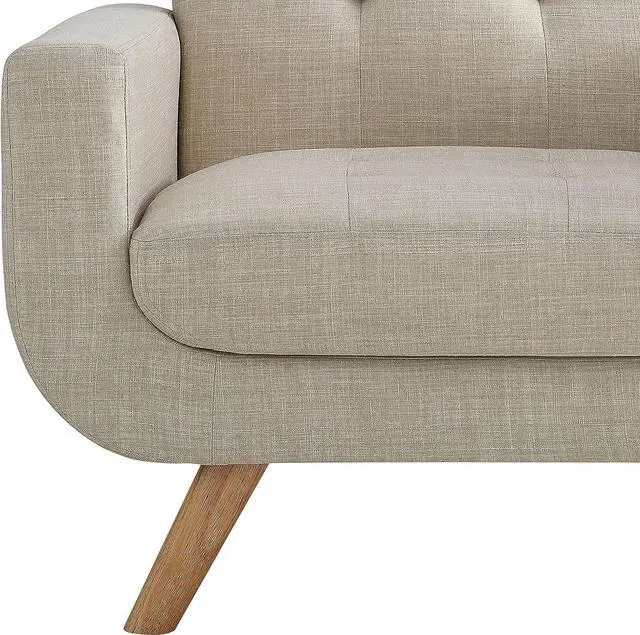Alt view image 5 of 5 - Rosevera Elena Contemporary Accent Armchair with Linen Upholstery Living Room Furniture, Beige