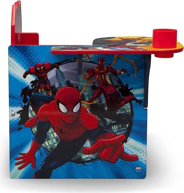 Alt view image 6 of 7 - Delta Children Chair Desk With Storage Bin - Greenguard Gold Certified, Spider-Man, Arm Rest, Cushion Availability, Engineered Wood