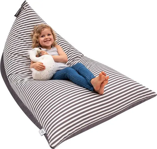 Main image of Huddle Original Stuffed Animal Storage Chair Washable Bean Bag Cover (No Filler) for The Perfect Kids Bean Bag Chair. XL Bean Bag Stuffed Animal Storage Bags | Store 100+ Toys 100% Cotton Canvas Grey
