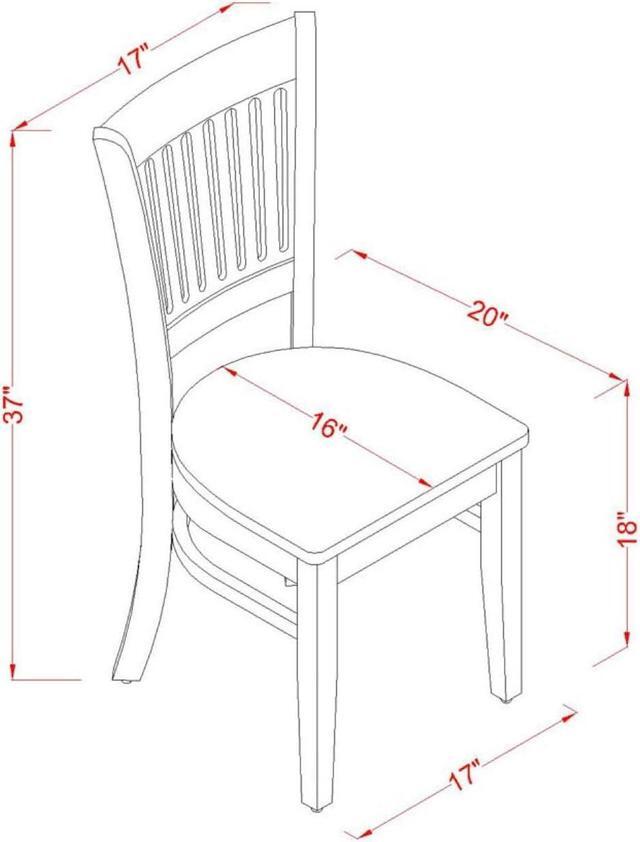 Alt view image 3 of 3 - East West Furniture VAC-OAK-W Dining Chairs, Wood Seat, Welcome to consult