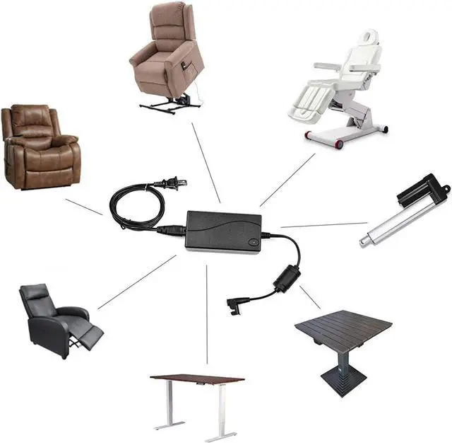 Alt view image 3 of 7 - Universal Lift Chair or Power Recliner AC/DC Switching Power Supply Transformer Compatible with All Recliners 29V 2A Adapter for Lift Chair or Power Recliner(US Plug & Motor Cable Included)