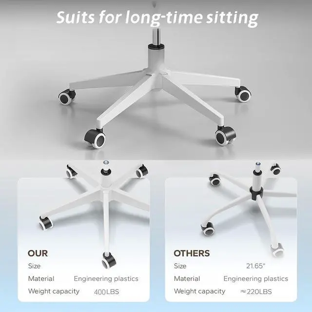 Alt view image 6 of 6 - SICHY AGE Ergonomic Chair with Headrest Big and Tall Office Chair Computer Chair Desk Chair Adjustable Headrest Lumbar Support Office Chair 400 lbs Heavy Duty Office Chair with Metal Base Khaki