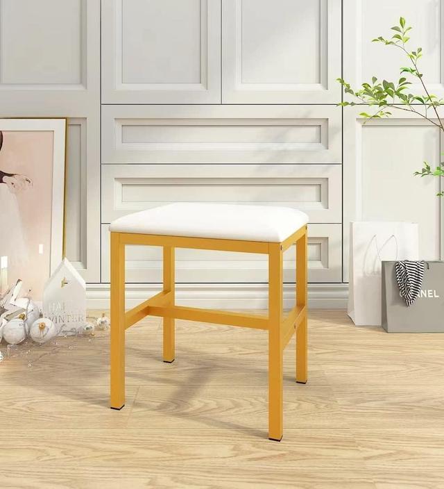 Elementary school Thrust feasible Vanity Bench Vanity Stool Chair for Bathroom Makeup Vanity Chair for Vanity  Makeup Room Small Tall Gold White-NO pre-drilled Holes in The Bottom Office  Chairs - Newegg.com