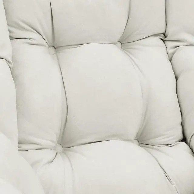 Alt view image 7 of 7 - Living and More High Back Sofa Chair, Modern Fabric Lazy Chair, Accent Contemporary Lounge Chair, Beige