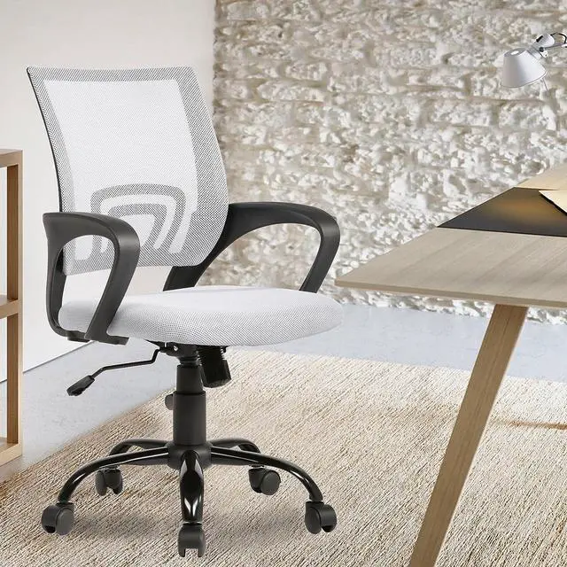 Alt view image 2 of 7 - BestOffice Office Chair Ergonomic Desk Chair Mesh Computer Chair Lumbar Support Modern Executive Adjustable Stool Rolling Swivel Chair for Back Pain,White