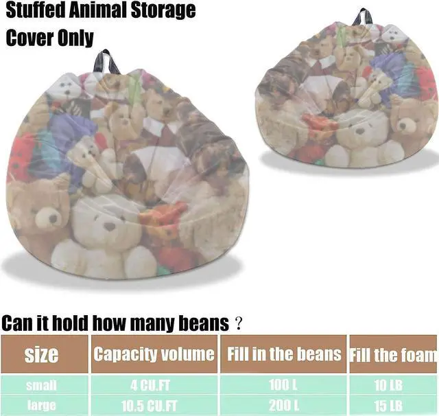Alt view image 2 of 7 - Stuffed Animal Storage Bean Bag Chair Cover (No Filler) Washable Ultra Soft Corduroy Bean Bag Cover for Organizing Plush Toys or Textile, Sack Bean Bag for Adults, Teens