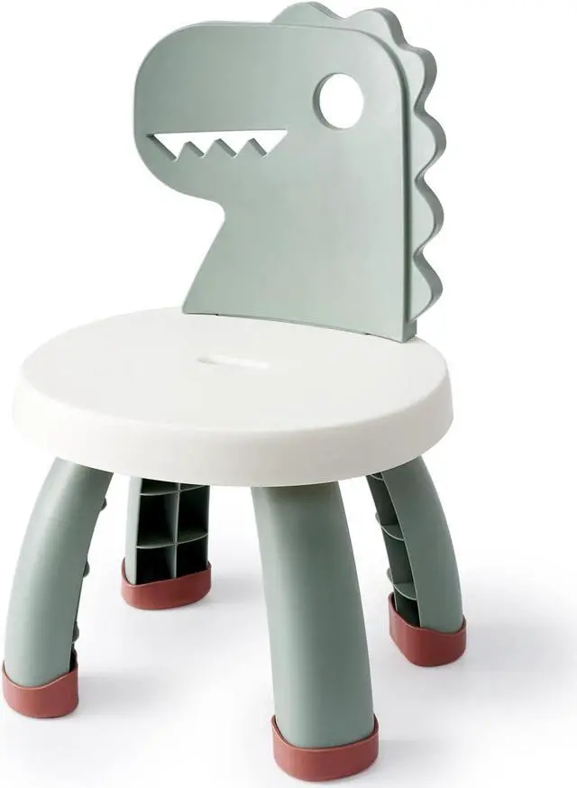 Main image of Toddler Chair,Plastic Kids Dino Chair,Sturdy Durable and Lightweight Toddler's Activity Chairs,Anti-Slip Ergonomic Design Kids Step Stool,Indoor or Outdoor Use for Boys Girls Aged 1+ (Green)