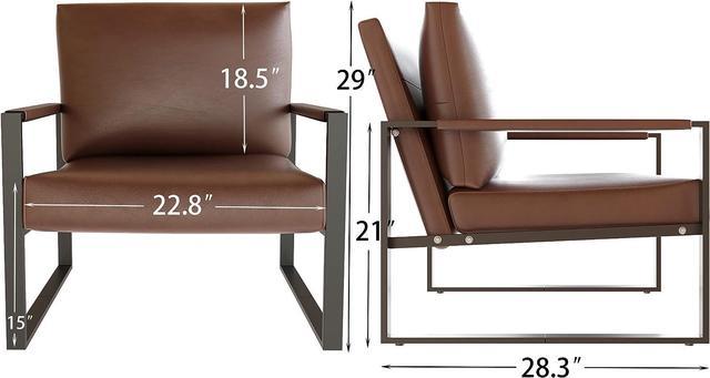 AWQM Modern PU Leather Accent Chair Arm Chair with Extra-Thick