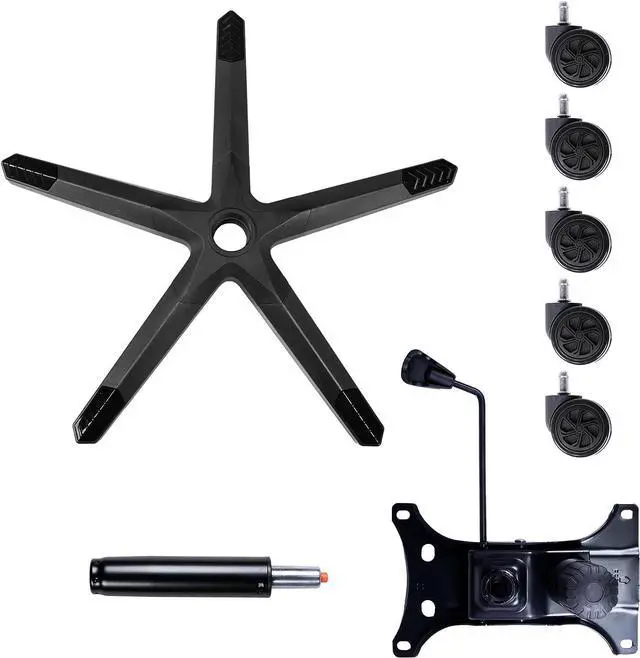 Alt view image 6 of 6 - Frassie 28 inch Nylon Gaming Chair Base Replacement with Bottom Plate Stand Cylinder, 5 Casters (Black)