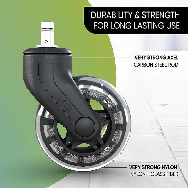 Alt view image 5 of 7 - Replacement Office Chair Wheels for Carpet, Wood & Tile, Set of 5 - Premium Quality Office Chair Casters for Work & Gaming Chair - Smooth & Noise-Free Rubber Wheel for Office Chair, Welcome to consult