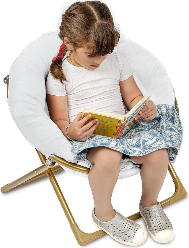 Milliard Mini Cozy Chair for Kids Sensory Faux Fur Folding Saucer