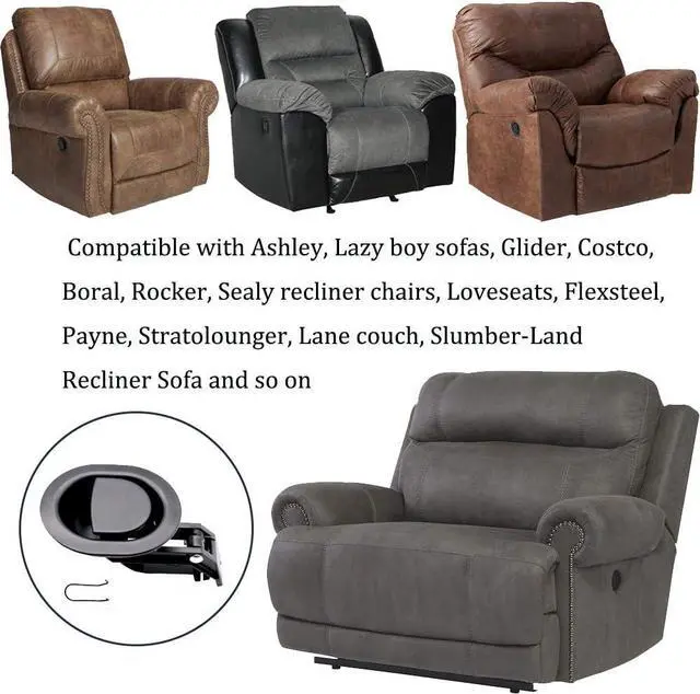 Alt view image 6 of 6 - ttmagic 2Pcs Universal Heavy-Duty Metal Sofa Chair Recliner Release Pull Handles Replacement Parts, Fits Ashley, Lazy Boy and Most Recliner Brand, Recliner Handle Size 3" x 3.5"