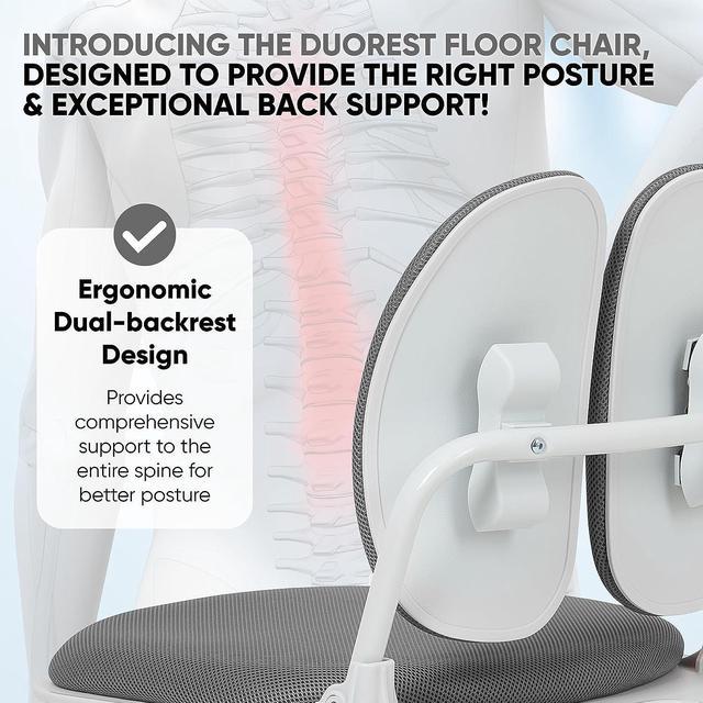 Duorest [Dual-Backrests Gold Renewal (Fabric) Ergonomic Office Chair - Best  Office Chair for Posture, Office Chair for Bad Back, Back Pain,Lumbar