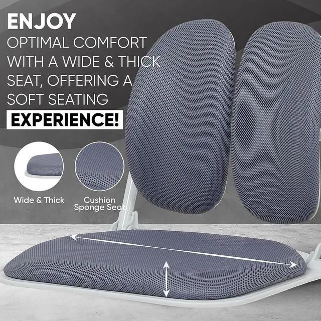 Alt view image 5 of 7 - Made in Korea Dual-Backrests Ergonomic Floor Chair with Back Support - Meditation Chair, Floor Gaming Chair, Reading Chair, Floor Chairs for Adults, Foldable Chair (Grey)