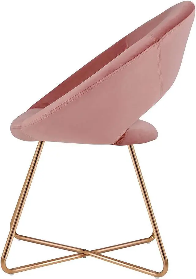 Alt view image 6 of 7 - DUHOME Modern Accent Velvet Chairs Single Sofa Comfy Upholstered Arm Chair Mid-Century Leisure Lounge Chairs with Golden Metal Frame Legs 1 PCS Pink