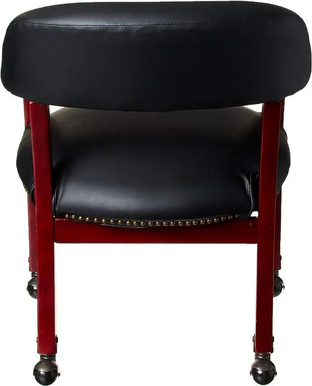 Alt view image 4 of 6 - Boss Captains Chair In Black Vinyl W/ Casters
