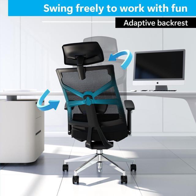 HOLLUDLE Ergonomic Office Chair with Adaptive Backrest review by