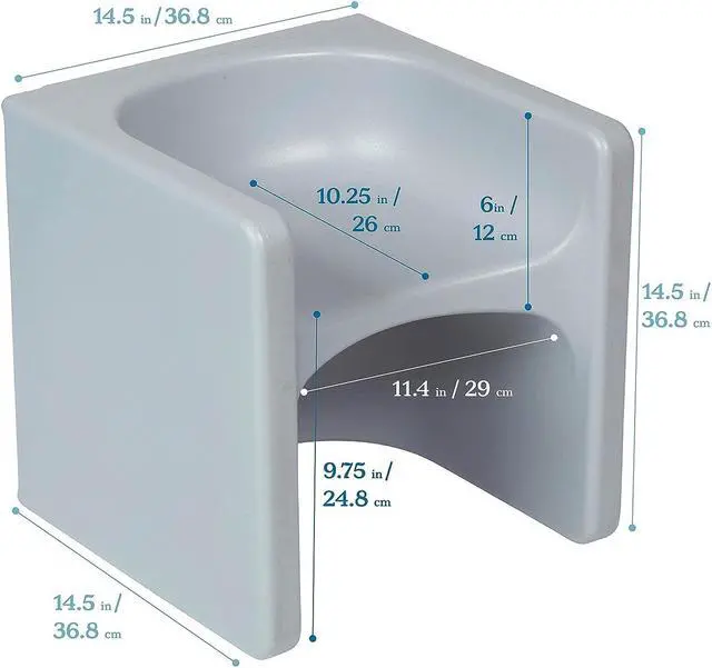 Alt view image 3 of 7 - ECR4Kids Tri-Me 3-In-1 Cube Chair, Kids Furniture, Light Grey