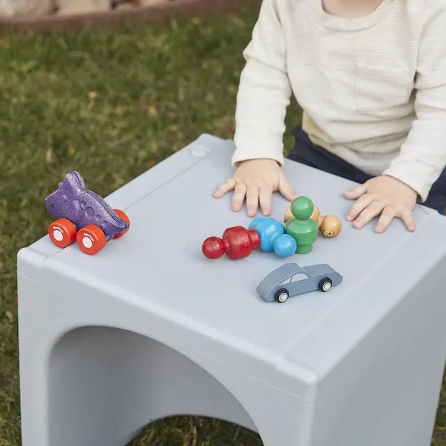 Alt view image 2 of 7 - ECR4Kids Tri-Me 3-In-1 Cube Chair, Kids Furniture, Light Grey