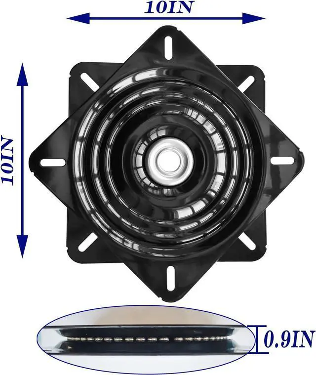 Alt view image 3 of 6 - 10Inch Bar Stool Swivel Plate Heavy Duty, Chair Swivel Base with Solid Ring of Ball Bearings, 600lbs Capacity Replacement Swivel Seat Parts Lazy Susan Hardware for Barstools Recliner Chair Boat