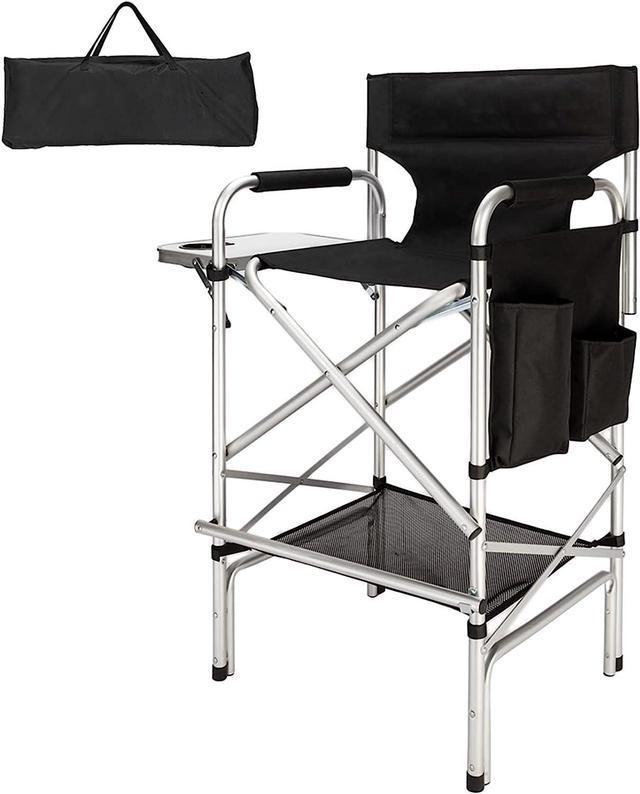 Tall folding directors chair with side table hot sale