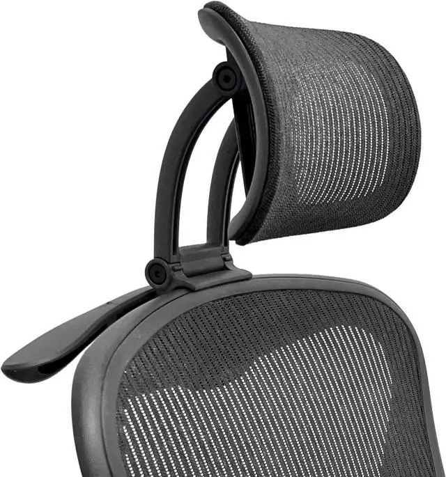 Alt view image 7 of 7 - ERGOKING Headrest for Office Chair - Office Chair Headrest Attachment Compatible with Herman Miller Aeron Classic - Fully Adjustable Height &Tilt, Removable Coat Hanger - Graphite Frame, Black Mesh