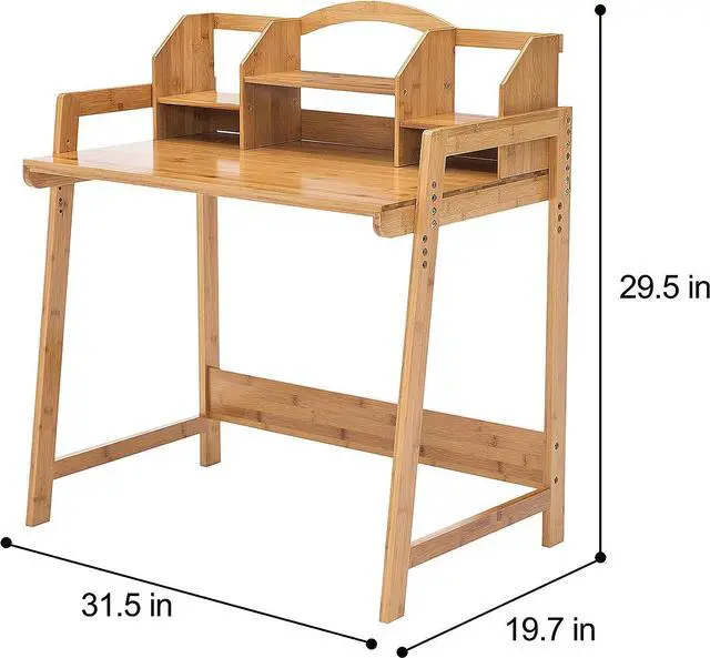 Alt view image 6 of 7 - UNICOO - Bamboo Height Adjustable Kids Desk and Chair Set, Children Desk, Study Table and Chair Set (Nature -01), Welcome to consult