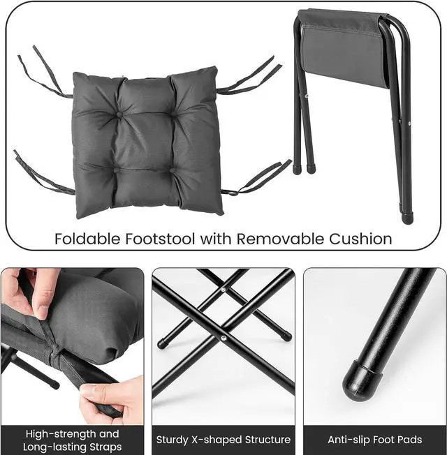 Alt view image 7 of 7 - DORTALA Modern Lazy Chair with Ottoman, Single Sofa Chair w/Side Pocket and Armrests, Soft Upholstered Modern Leisure Chairs Set, Suitable for Living Room, Bedroom, Grey, Welcome to consult