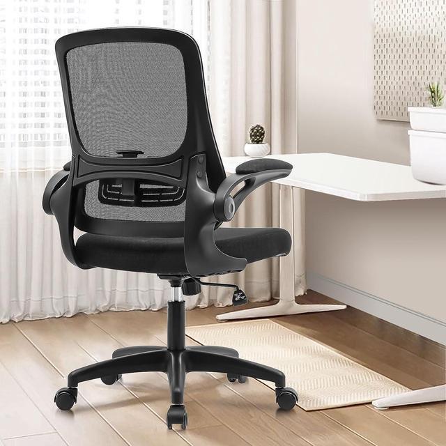 QY Ergonomic Office Chair Mesh Office Chair Adjustable Armrests Lumbar  Support Lift and Swivel Tilt Function PU Wheel Comfortable Computer Chair  Conference Executive Chair Black 