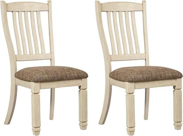 Main image of Signature Design by Ashley Bolanburg Upholstered Dining Room Chair, 2 Count, Antique White, Welcome to consult