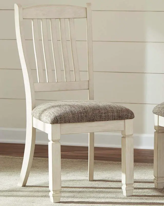 Alt view image 2 of 7 - Signature Design by Ashley Bolanburg Upholstered Dining Room Chair, 2 Count, Antique White, Welcome to consult