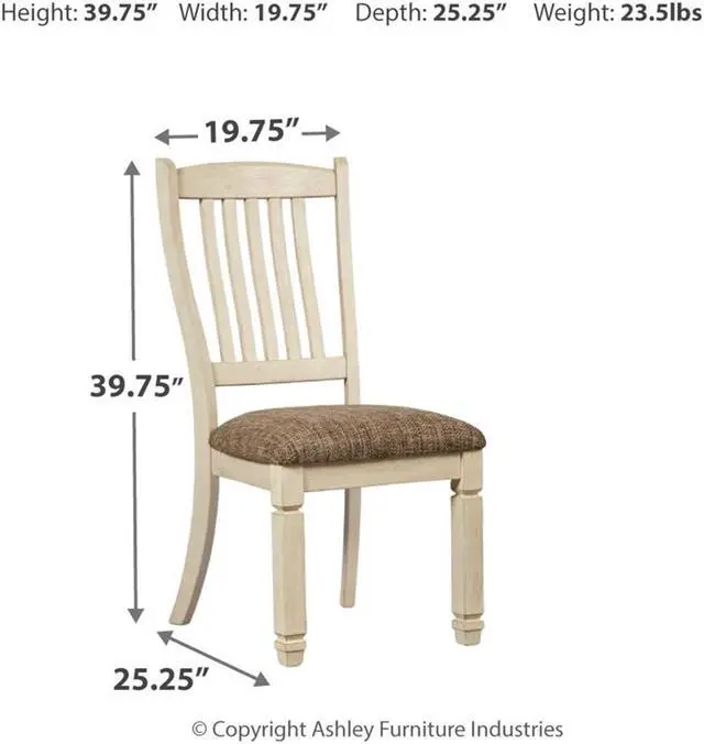 Alt view image 3 of 7 - Signature Design by Ashley Bolanburg Upholstered Dining Room Chair, 2 Count, Antique White, Welcome to consult