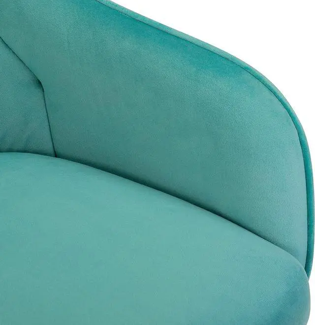Alt view image 4 of 7 - VANSPACE Velvet Desk Chair Vanity Chair for Makeup with Wheels and Back Home Office Chair Adjustable Rolling Swivel Chair for Bedroom Vanity Room Green