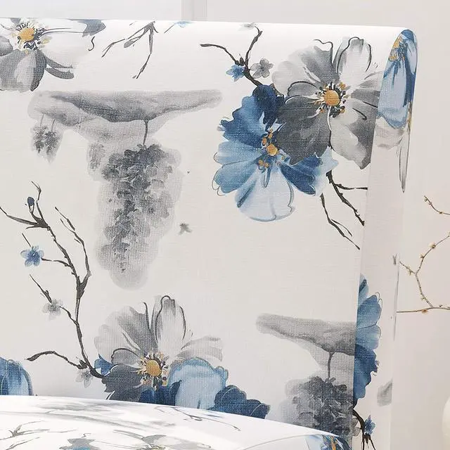 Alt view image 5 of 7 - Christopher Knight Home Kendal Traditional Fabric Accent Chair, Print, Matte Black, 22.5D x 29.5W x 32H in