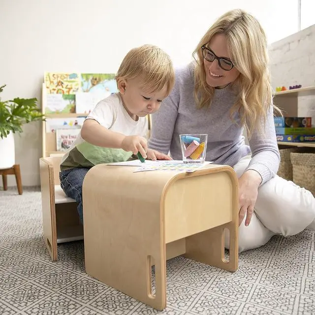 Alt view image 7 of 7 - ECR4Kids Bentwood Multipurpose Cube Chair, Kids Furniture, Natural