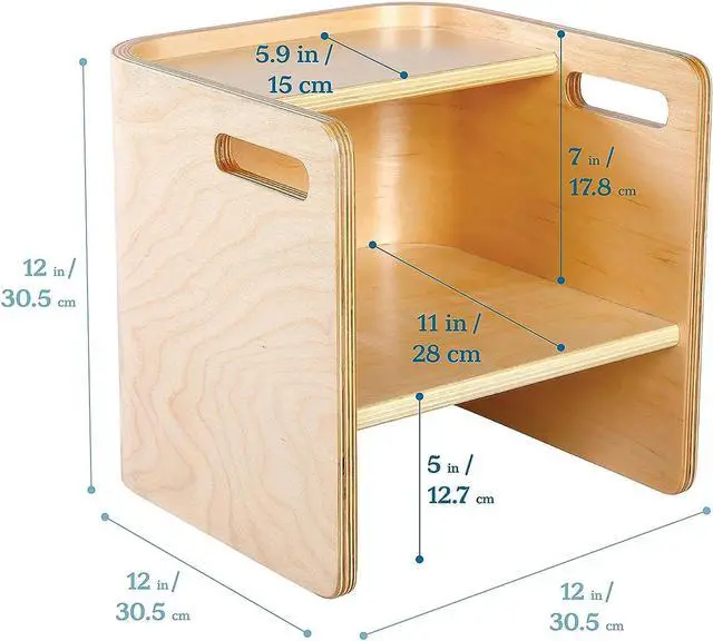 Alt view image 3 of 7 - ECR4Kids Bentwood Multipurpose Cube Chair, Kids Furniture, Natural